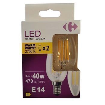 LEDFIL FLA 40W E14 WW CL BT2 C - Bazar - Promocash Promocash Morzine