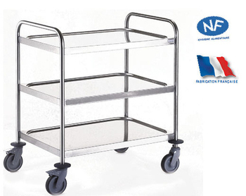 CHARIOT 3 PLAT INOX 800X530 - Bazar - Promocash Perpignan