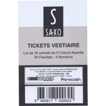 Tickets vestiaire x10 - Bazar - Promocash Valenciennes
