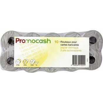 Rouleaux cartes bancaires 2 plis autocopiants 57x40x12mm x10 - Bazar - Promocash 
