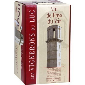 Vin de pays du Var Les Vignerons du Luc 12,5 10 l - Vins - champagnes - Promocash Istres