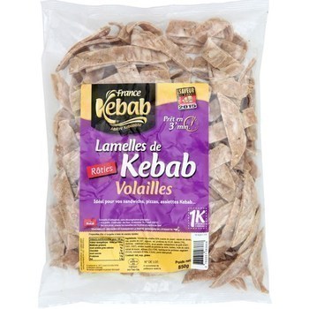 Lamelles de kebab rties volailles halal 850 g - Surgels - Promocash Bziers