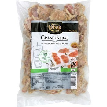 Lamelles Grand Kebab volailles veau crues  cuire halal 850 g - Surgels - Promocash Albi