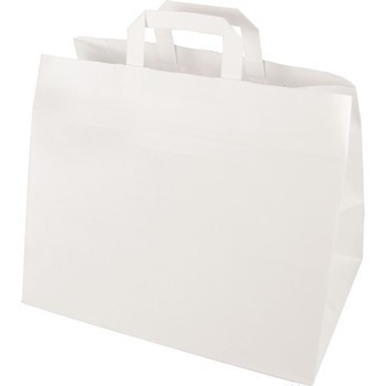 Sacs en papier portables 27x32x17cm blanc x50 - Bazar - Promocash Promocash Morzine