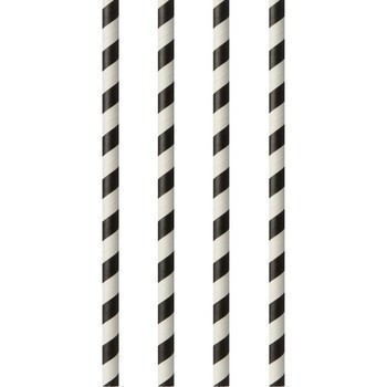 Pailles en papier D.6mm H. 20cm Stripes x100 - Bazar - Promocash Promocash Morzine