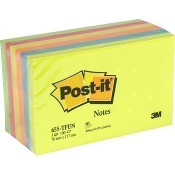 Notes adhsives 6 couleurs 76mmx127mm x6 - Bazar - Promocash Le Pontet