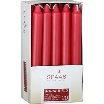 Bougies de mnage Household rouge x20 Spaas - Bazar - Promocash Bourgoin