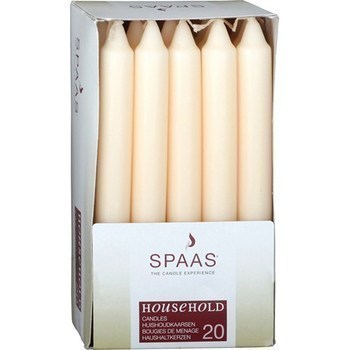 Bougies de mnage Household ivoire x20 Spaas - Bazar - Promocash Boulogne