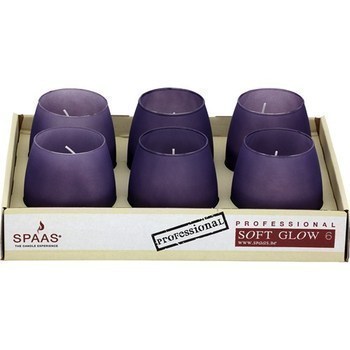 Bougies verre Soft Glow aubergine - Bazar - Promocash Strasbourg