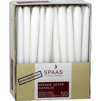 Bougies Flambeaux blanc x50 Spaas Professional - Bazar - Promocash Montceau Les Mines
