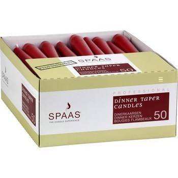 Bougies flambeaux rouges x50 - Bazar - Promocash PUGET SUR ARGENS