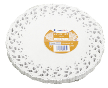 Dentelles blanches rondes 21 cm - Bazar - Promocash Cholet