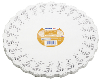 Dentelles blanches rondes 32 cm - Bazar - Promocash Cholet