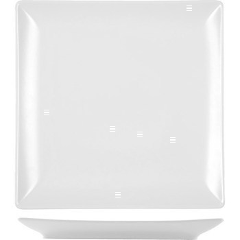 Assiette plate 24x24 cm Boston Blanc - Bazar - Promocash Vendome