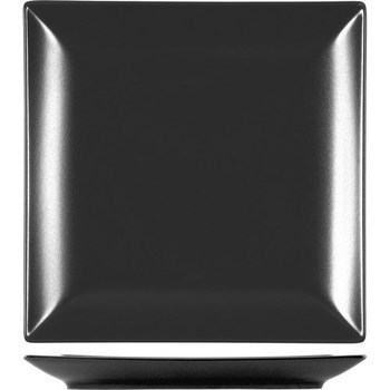 Assiette plate 24x24 cm Boston noir - Bazar - Promocash Carcassonne