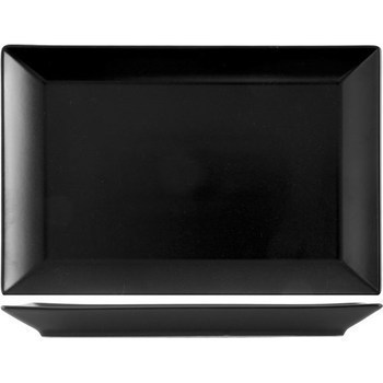 Assiette rectangulaire 30x20 cm Boston noir - Bazar - Promocash PUGET SUR ARGENS
