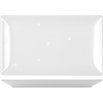 Assiette rectangulaire 25x15 cm Boston blanc - Bazar - Promocash Granville