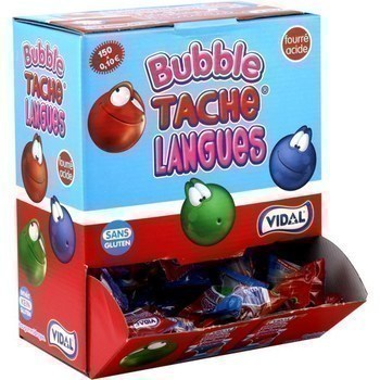 Bubble gum fourr acide Tache Langues x150 - Epicerie Sucre - Promocash Valence
