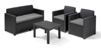 GRIVOLA LOUNGE SET GRIS FONCE - Bazar - Promocash Le Haillan