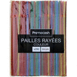 Pailles rayes couleur 24 cm x250 - Bazar - Promocash Sarrebourg