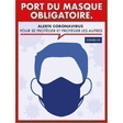 Affiche adhésive Port Masque 15x20 cm - Les incontournables de l'hygiène et de la protection - Promocash Dax