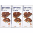 Chocolat au lait et noisettes brisées 3x100 g - Epicerie Sucrée - Promocash Carcassonne