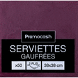 Serviettes gaufrées 2 plis 38x38 aubergine x50 - Bazar - Promocash Saumur