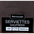 Serviettes gaufrées 2 plis 38x38 chocolat x50 - Bazar - Promocash Charleville