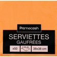 Serviettes gaufrées 2 plis 38x38 mandarine x50 - Bazar - Promocash Charleville