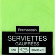 Serviettes gaufres 2 plis 38x38 pistache x50 - Bazar - Promocash Antony